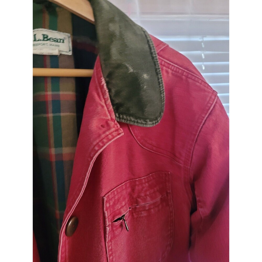 Vintage L.L.Bean PrimaLoft Barn Chore Coat Womens Medium Red Flannel Lined - Picture 8 of 15